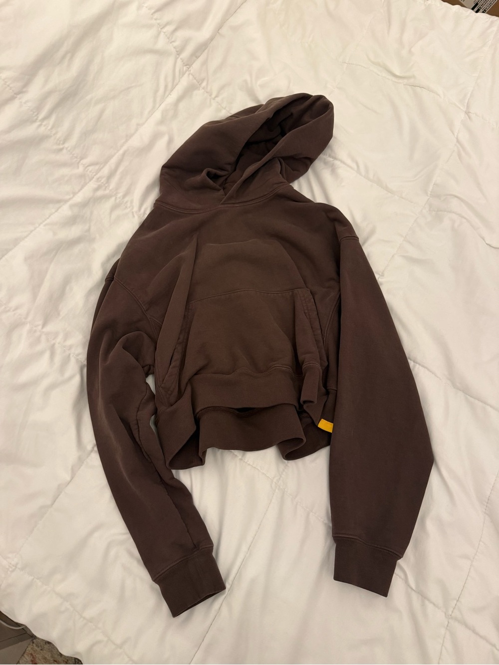 Yellow Label Co. Cropped Brown Women’s Hoodie Sweater